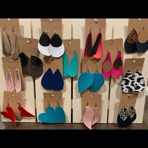 Faux leather earrings